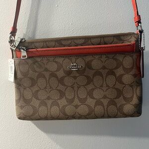 Coach Tan and Orange Crossbody Bag